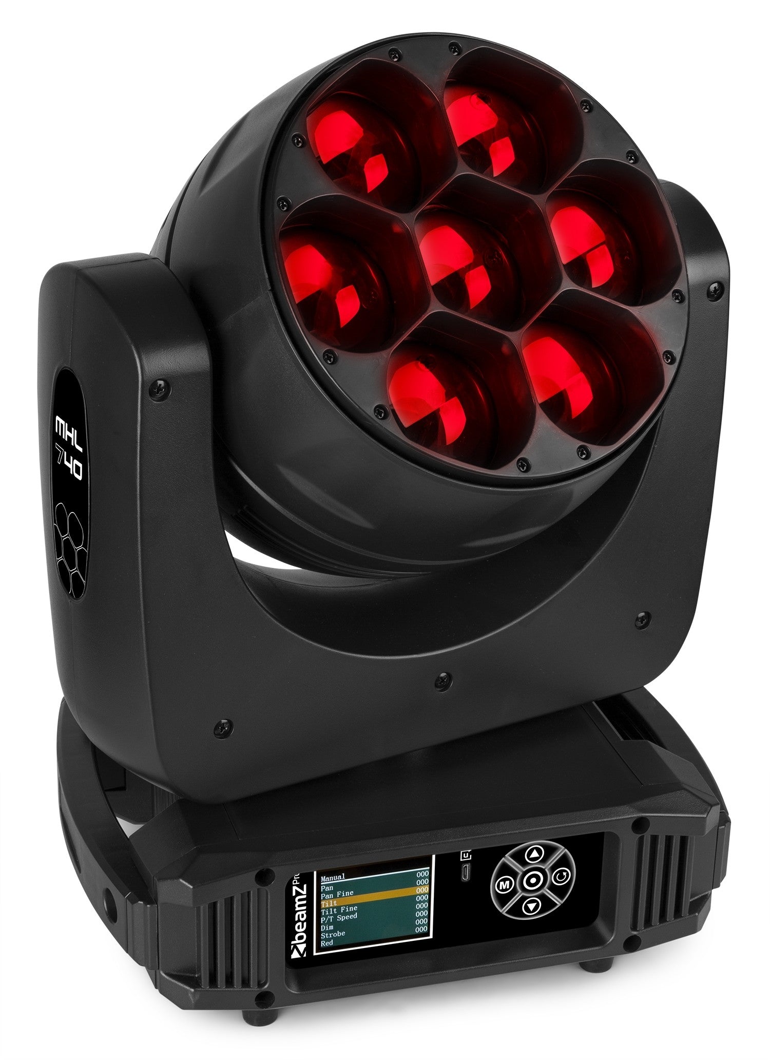 Beamz PRO | MHL740 LED MOVING HEAD ZOOM 7X40W 2 PIECES IN FLIGHTCASE