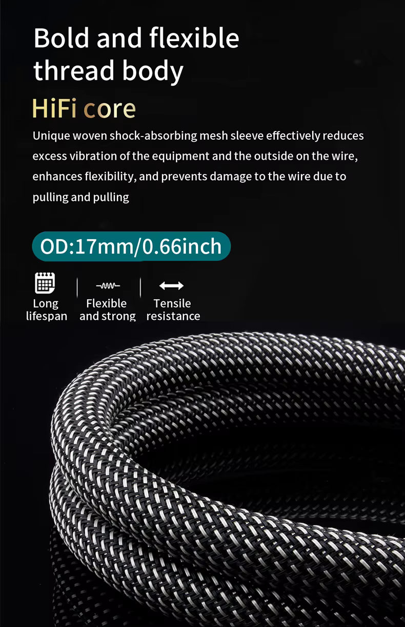 HiFi-FUSION 220V HiFi Power Cable – OFC – 1m – EU Series