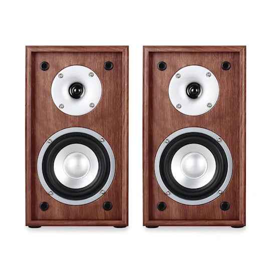 Auna | Line-300-SF-WN Bookshelf Speaker 70W RMS Passive Pair Walnut