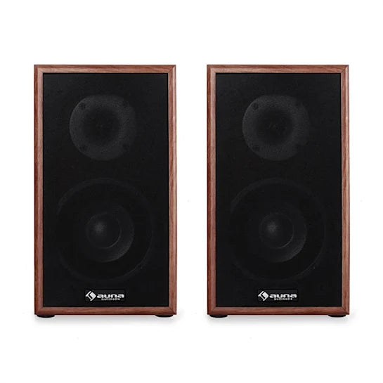 Auna | Line-300-SF-WN Bookshelf Speaker 70W RMS Passive Pair Walnut