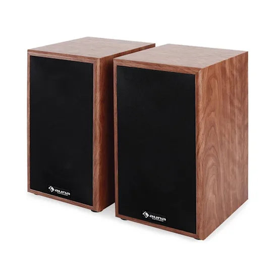 Auna | Line-300-SF-WN Bookshelf Speaker 70W RMS Passive Pair Walnut