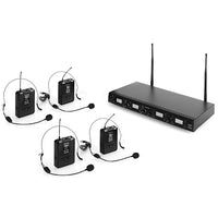 Auna | UHF-550 4 Quartett3 - Wireless Microphone Set | 4 x Headset