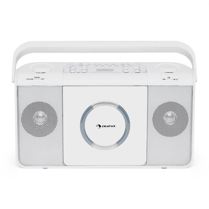 Auna | USB CD player FM radio MP3 portable radio nostalgia »Boomtown Boombox«
