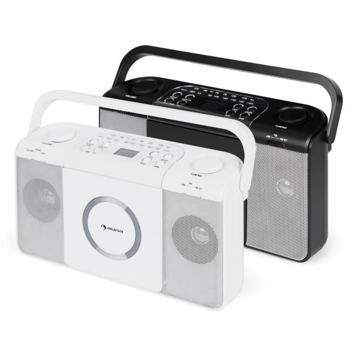 Auna | USB CD player FM radio MP3 portable radio nostalgia »Boomtown Boombox«