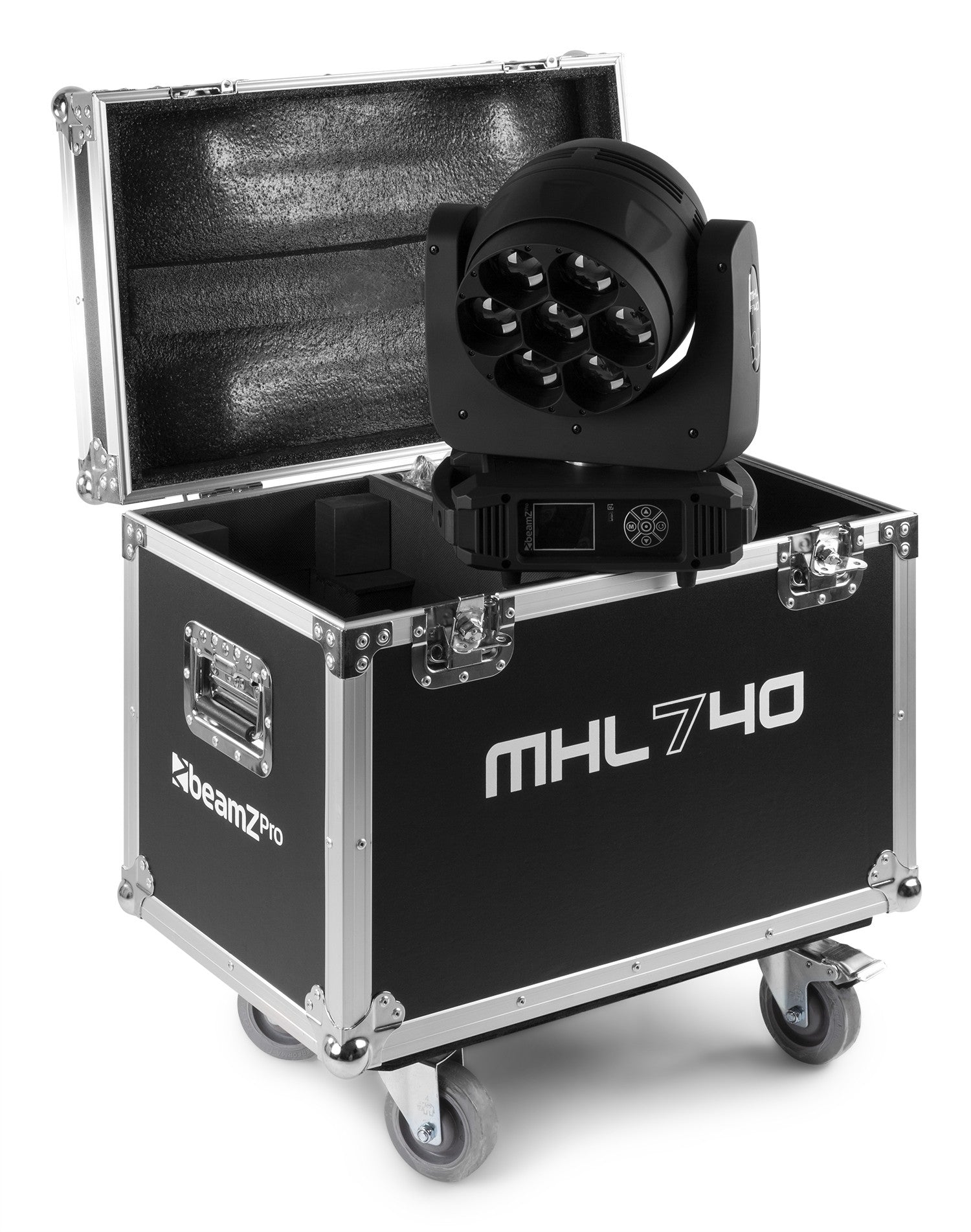 Beamz PRO | MHL740 LED MOVING HEAD ZOOM 7X40W 2 PIECES IN FLIGHTCASE