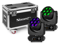 Beamz PRO | MHL740 LED MOVING HEAD ZOOM 7X40W 2 STÜCK IM FLIGHTCASE 