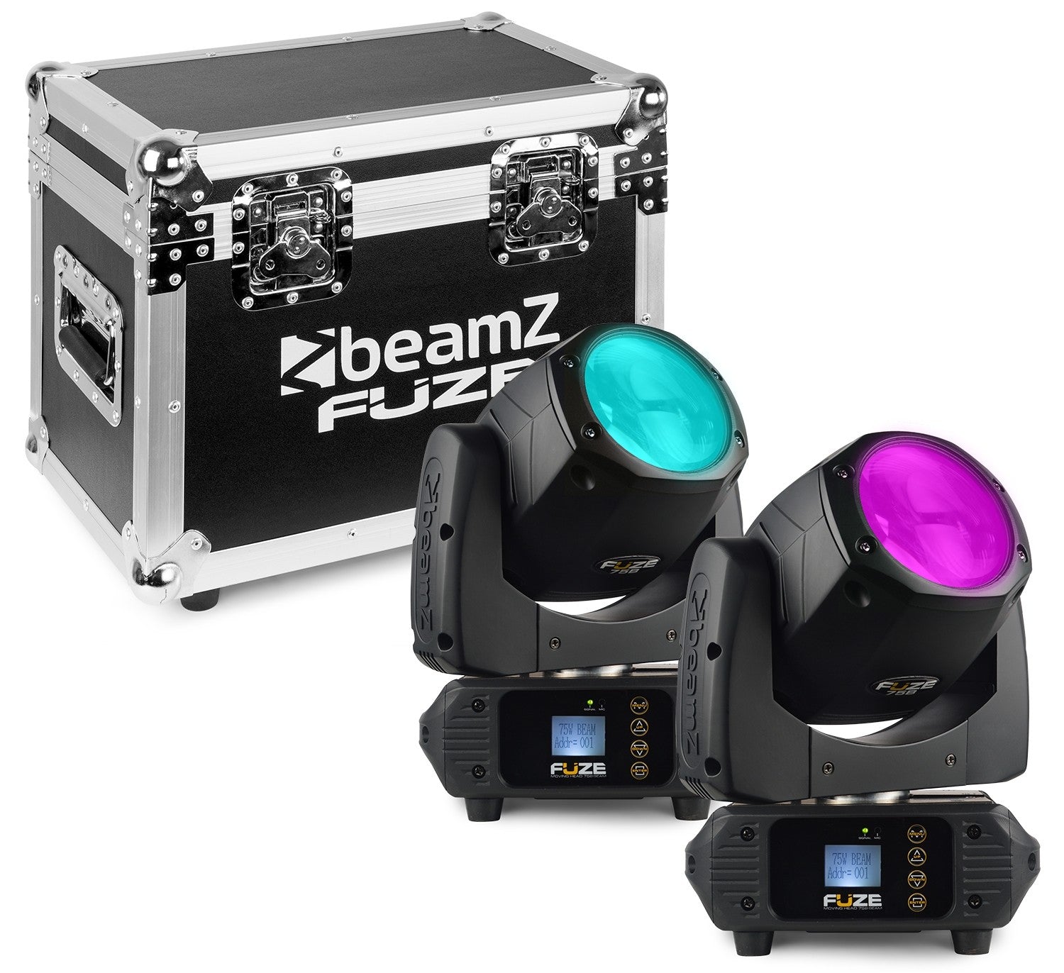 Beamz | FUZE75B BEAM 75W LED MOVING HEAD SET 2 PIECES IN CASE