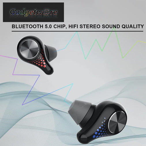 Bluetooth 5.0-oordopjes | Ingebouwde microfoon | Grijs - Zwart | Oplaadindicatie | Tws.Min