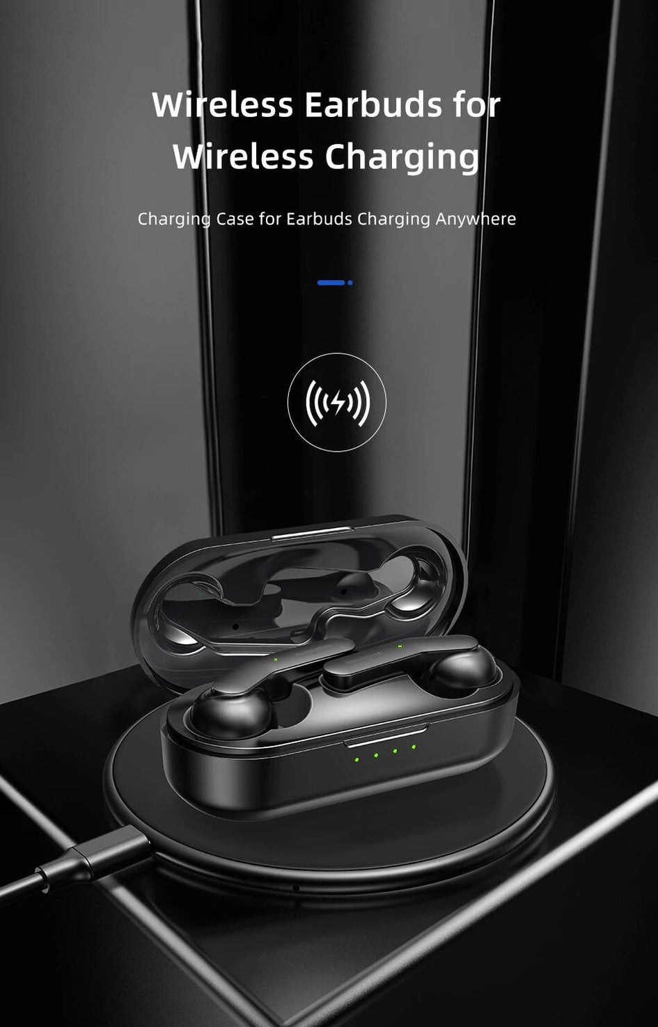 Bluetooth 5.0-oordopjes | Ingebouwde microfoon | Zwart | Oplaadindicatie | T10C