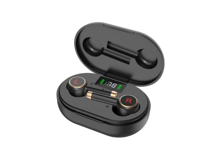 Bluetooth 5.0 earbuds | Built-in Microphone | Black Gold | Charging indication | Tws.Mini.